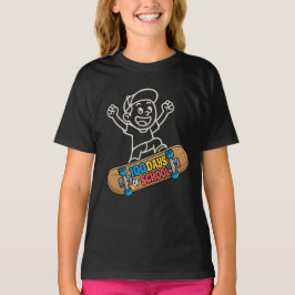 100 Days of School Skateboarder Girl's Skater T-Shirt