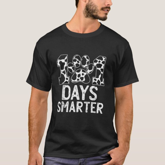 100 Days Of School Smarter Dalmatian Teacher Stude T-Shirt (Vorderseite)