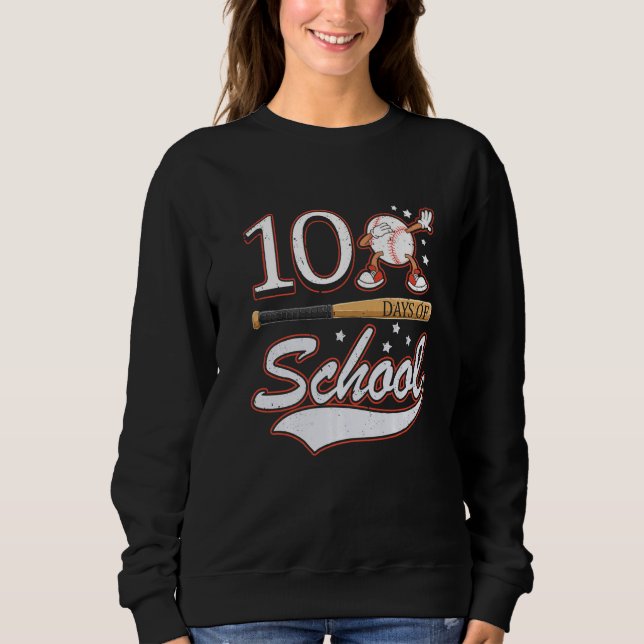 100 Days Of School Sports Game Baseball Player Stu Sweatshirt (Vorderseite)