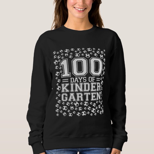 100 Days of School Sports Kindergarten Boy Soccer  Sweatshirt (Vorderseite)
