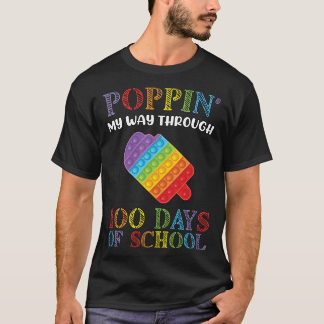 100 days of School Student Teacher Cute Poppin Ice T-Shirt (Vorderseite)