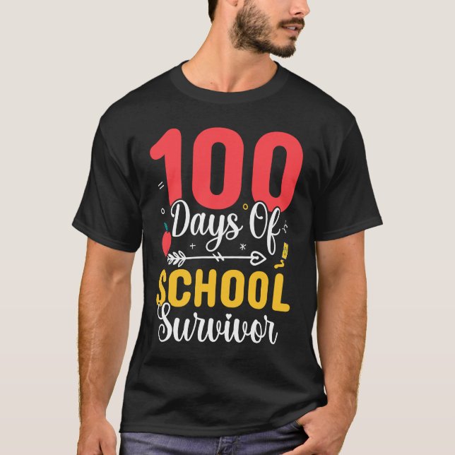 100 Days Of School Survivor  100 Days of School T-Shirt (Vorderseite)