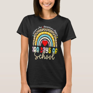 100 Days Of School Teacher 100 Days Smarter Rainbo T-Shirt
