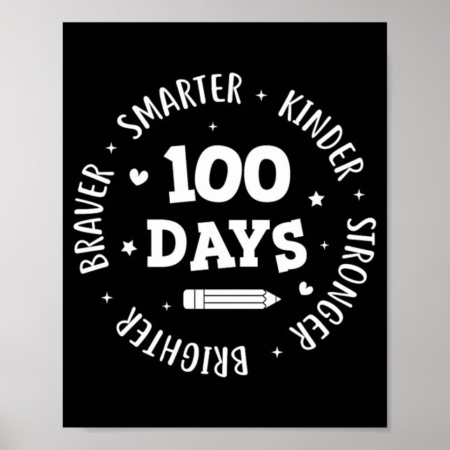 100 Days Of School Teacher 100th Day Of School Sma Poster (Vorne)