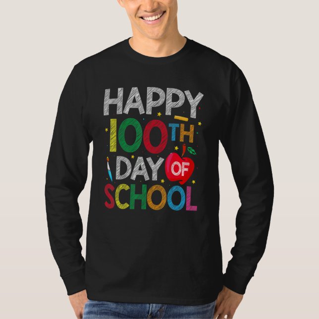 100 Days Of School Teacher and Kids Happy 100th Da T-Shirt (Vorderseite)