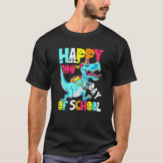 100 Days Of School Teacher And Student Trex Dinosa T-Shirt