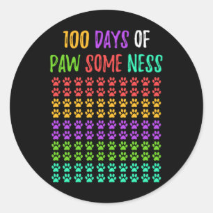 100 Days of School Teacher Student 45 Runder Aufkleber