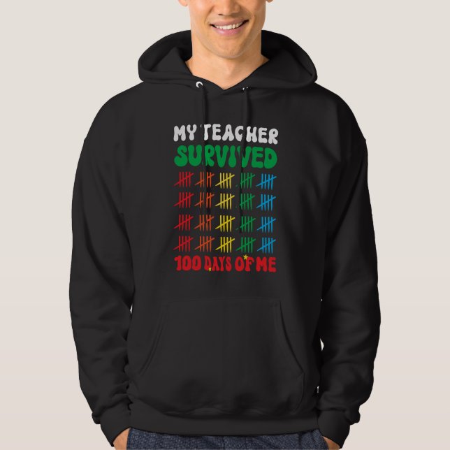 100 Days of School Teachers Kids 100th Day of Scho Hoodie (Vorderseite)