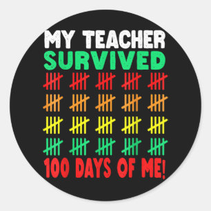 100 Days of School Tee Kids 100th Day of School Co Runder Aufkleber