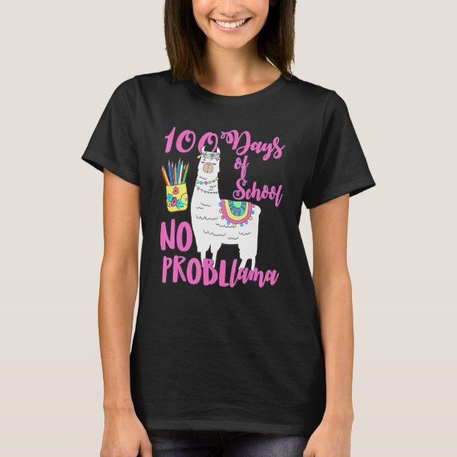 100 Days Of School Tees No Probllama Llama 100th D (Vorderseite)