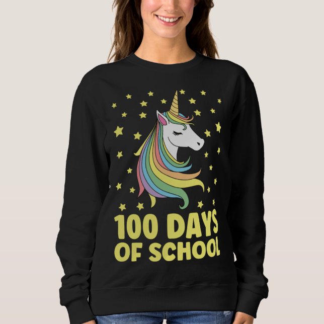 100 Days of School Unicorn Girls Teacher 100th Day Sweatshirt (Vorderseite)