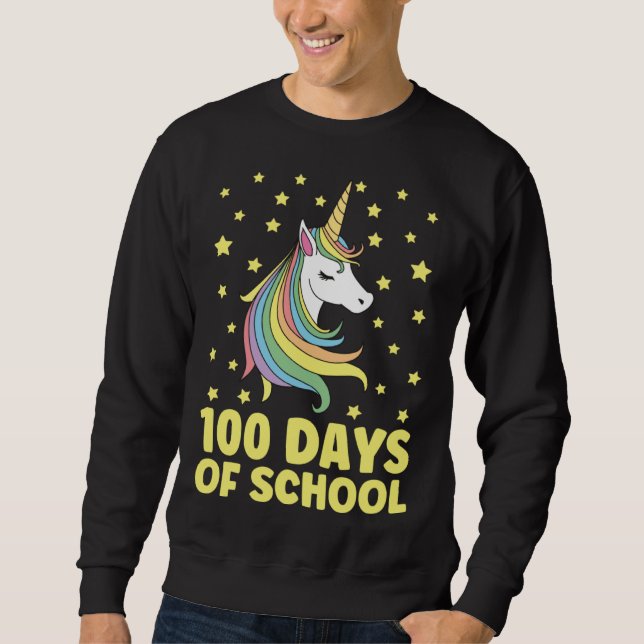 100 Days of School Unicorn Girls Teacher 100th Day Sweatshirt (Vorderseite)