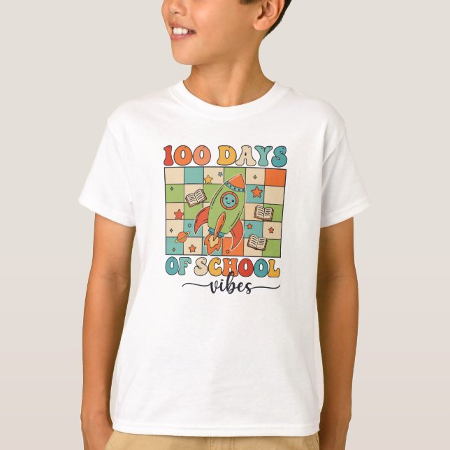 100 Days Of School Vibes T-Shirt (Vorderseite)