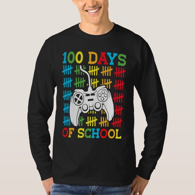 100 Days of School Video Games Controller Gaming K T-Shirt (Vorderseite)