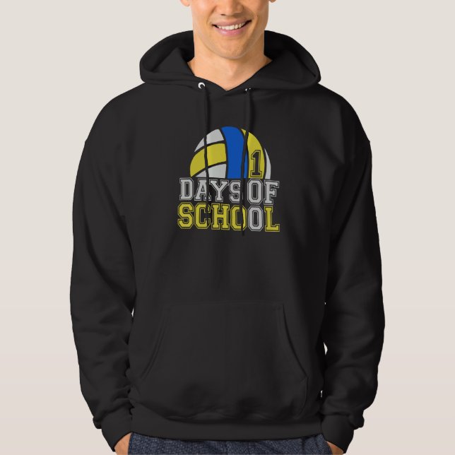 100 days of school volleyball sports teacher happy hoodie (Vorderseite)