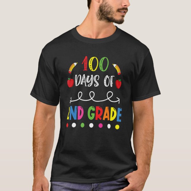 100 Days of Second Grade Teacher 100th Day of Scho T-Shirt (Vorderseite)
