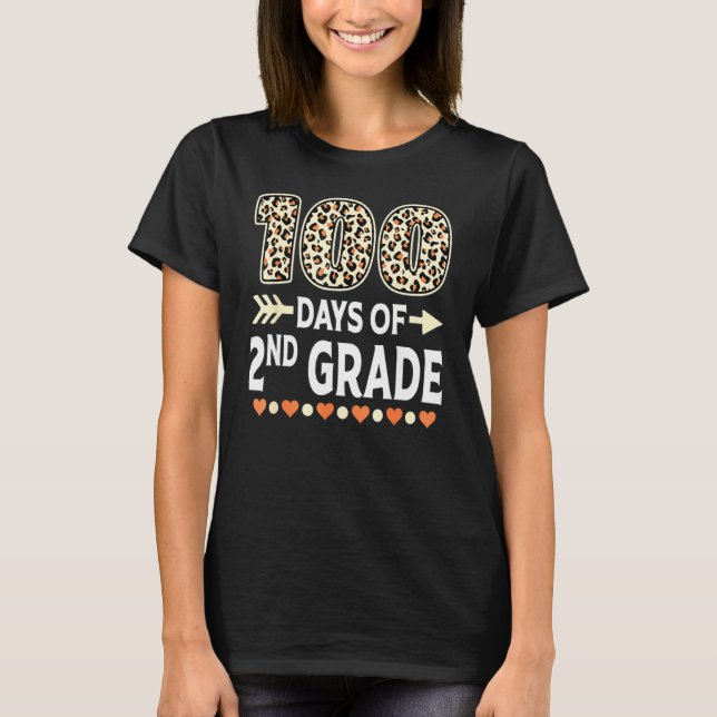 100 Days Of Second Grade Teacher 100th Day Of Scho T-Shirt (Vorderseite)