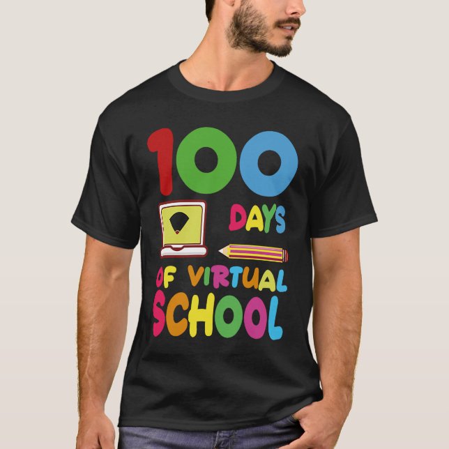 100 Days Of Virtual School 2023 T-Shirt (Vorderseite)
