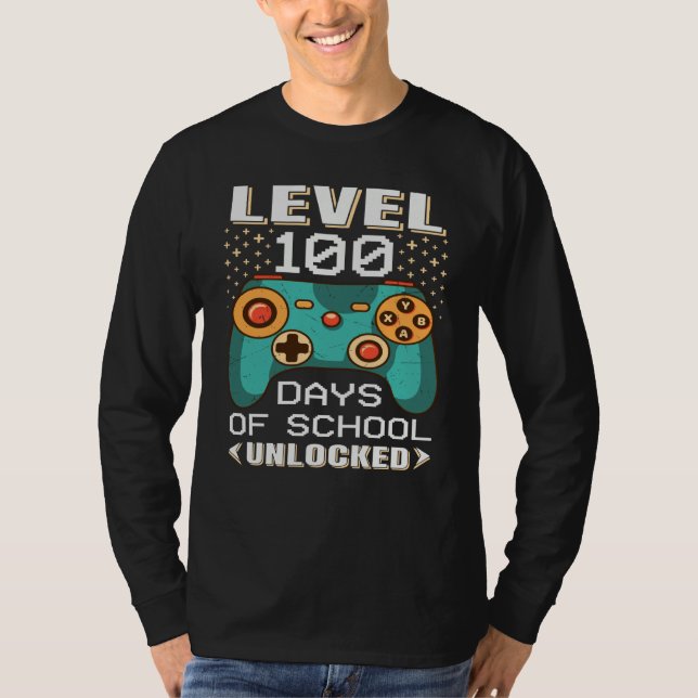 100 Days School Video Gamer 100th Day Teacher Stud T-Shirt (Vorderseite)