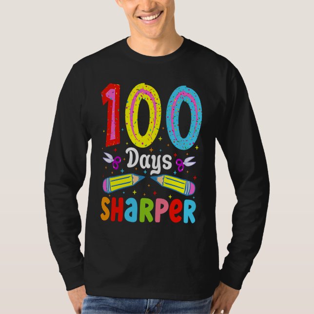 100 Days Sharper 100 Days Of School Pencil 100 Day T-Shirt (Vorderseite)