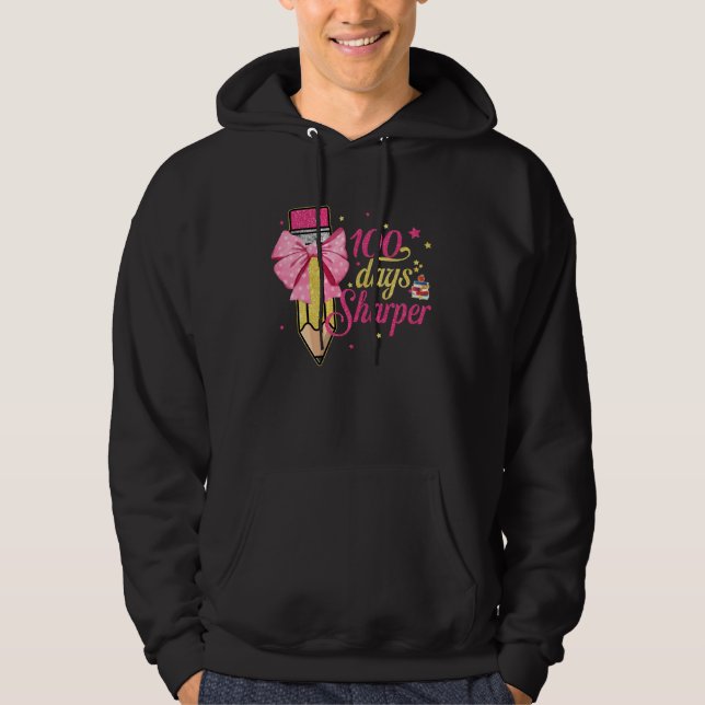 100 Days Sharper Happy 100 Days Of School Pencil B Hoodie (Vorderseite)