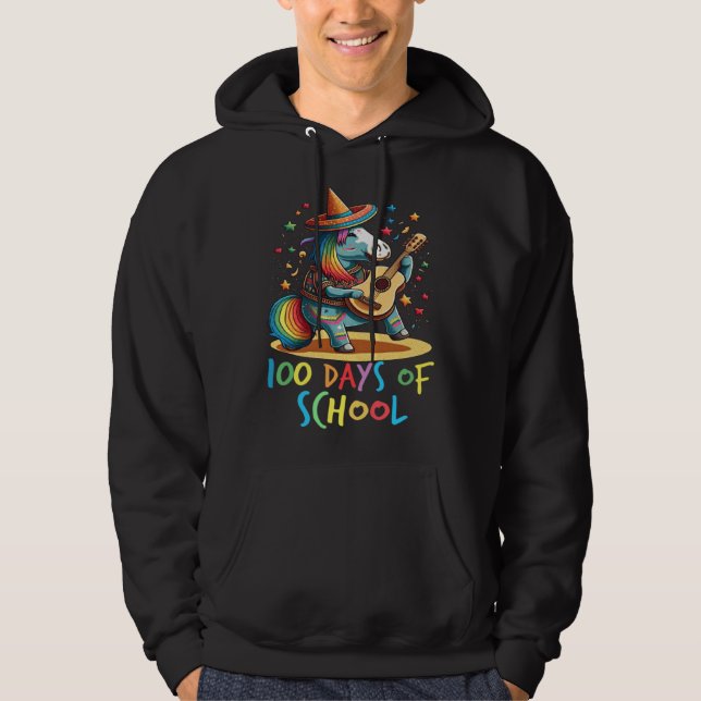 100 Days Smarter 100 Days of School Happy Unicorn Hoodie (Vorderseite)