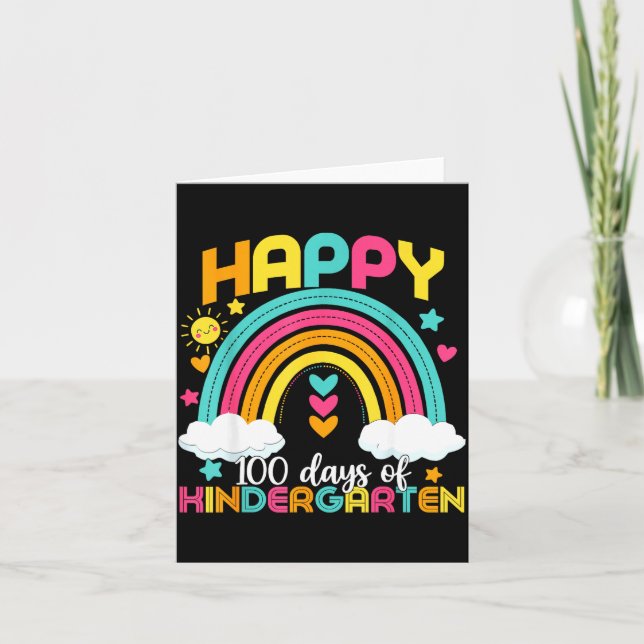 100 Days Smarter 100th Day Of Kindergarten Teacher Karte (Vorderseite)