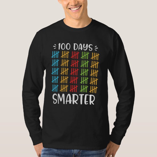 100 Days Smarter  100th Day Of School Counting T-Shirt (Vorderseite)