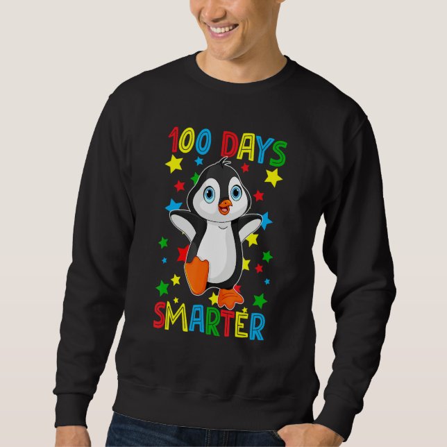 100 Days Smarter 100th Day Of School Cute Penguins Sweatshirt (Vorderseite)