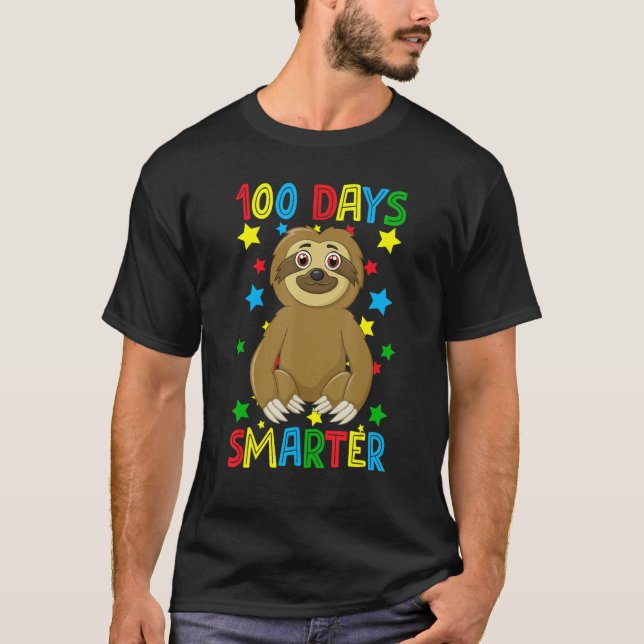 100 Days Smarter 100th Day Of School Cute Sloth Ki T-Shirt (Vorderseite)