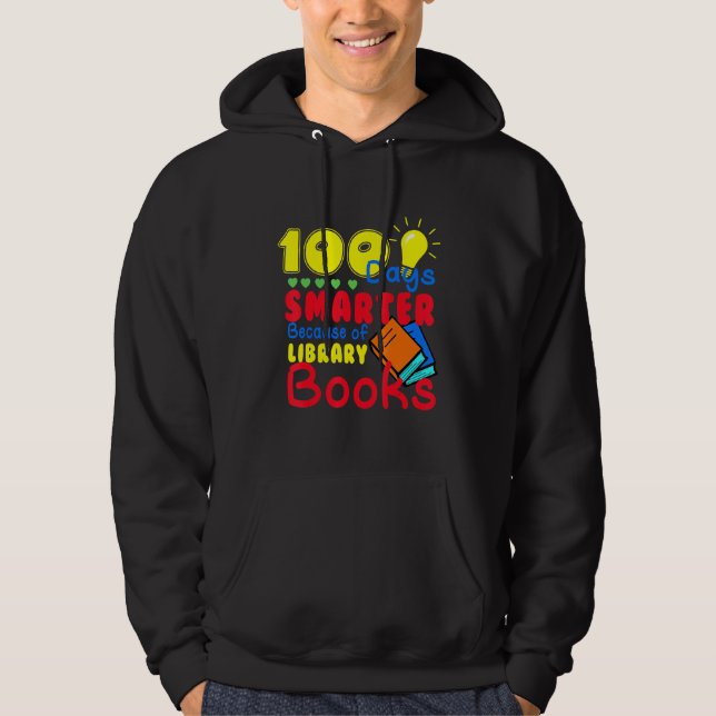 100 Days Smarter Because of Library Books Kids Tea Hoodie (Vorderseite)