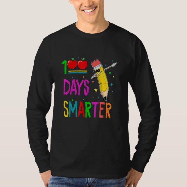 100 Days Smarter   Dabbing Crayons 100th Day Of Sc T-Shirt (Vorderseite)