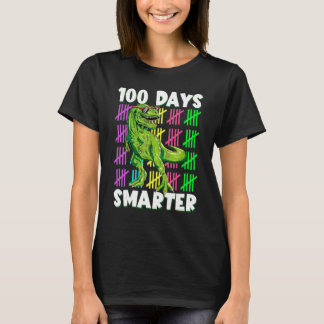 100 Days Smarter Dino Dinosaur rex 100 Days of Sch T-Shirt
