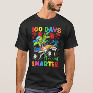 100 Days Smarter Dinosaur Monster Truck 100th Day  T-Shirt