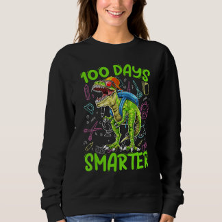 100 Days Smarter Dinosaur Rex   Kids Boys Toddler Sweatshirt