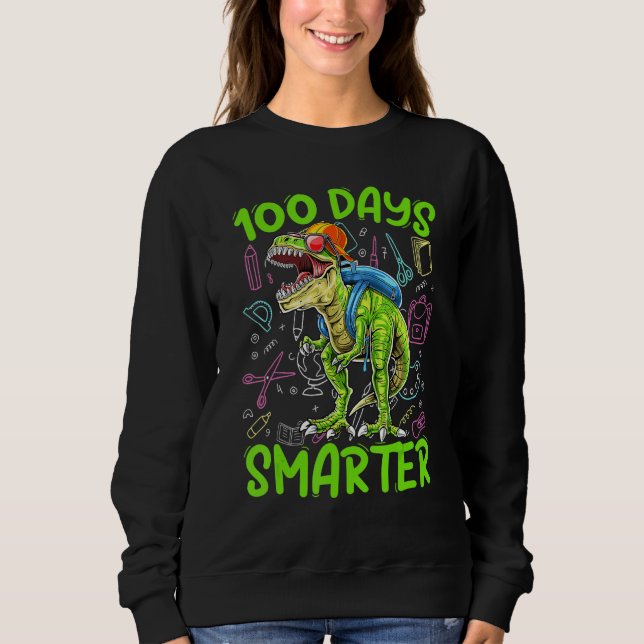 100 Days Smarter Dinosaur Rex   Kids Boys Toddler Sweatshirt (Vorderseite)