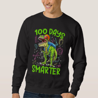 100 Days Smarter Dinosaur Rex   Kids Boys Toddler Sweatshirt