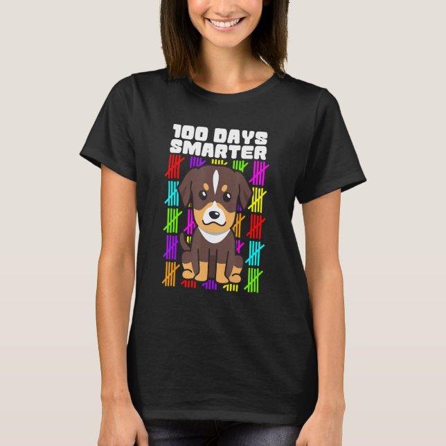 100 Days Smarter Dog Shirts, Rottweiler 100th Day  T-Shirt (Vorderseite)