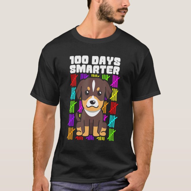 100 Days Smarter Dog Shirts, Rottweiler 100th Day  T-Shirt (Vorderseite)