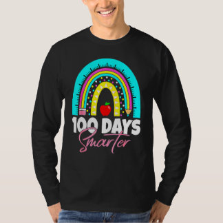 100 Days Smarter Funny 100th Day Of School Rainbow T-Shirt