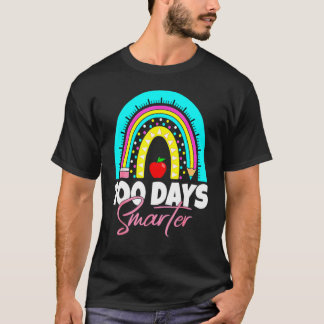 100 Days Smarter Funny 100th Day Of School Rainbow T-Shirt