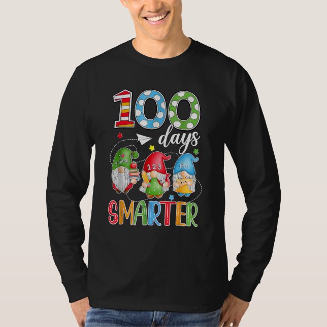 100 Days Smarter Gnome 100th Day Of School Men Kid T-Shirt (Vorderseite)