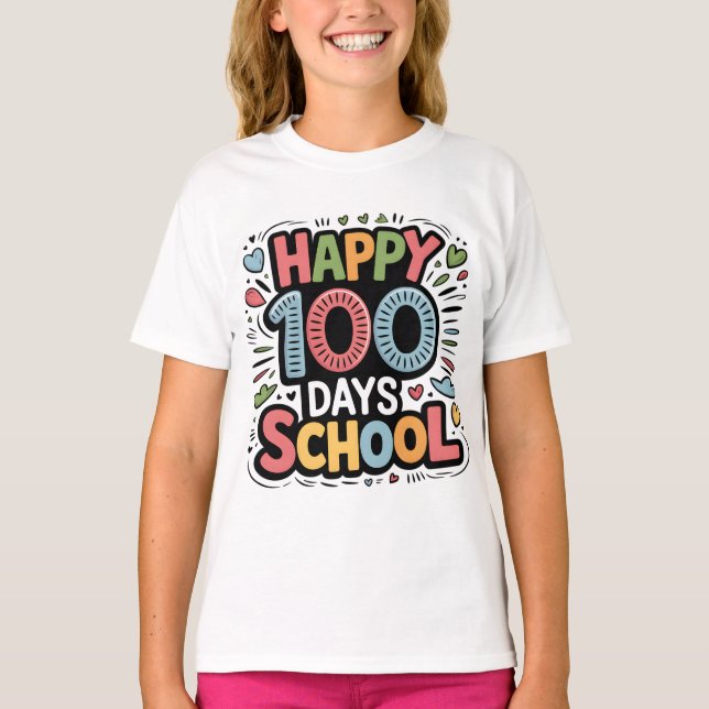 100 Days Smarter – Happy 100 Days of School Shir T-Shirt (Vorderseite)