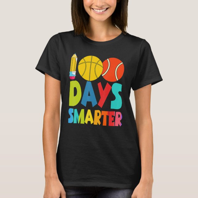 100 Days Smarter Happy 100th Day Of School Student T-Shirt (Vorderseite)