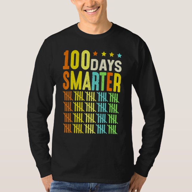 100 Days Smarter Happy 100th Day Of School Student T-Shirt (Vorderseite)