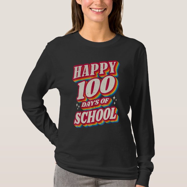 100 Days Smarter Happy 100th Day Of School Teacher T-Shirt (Vorderseite)