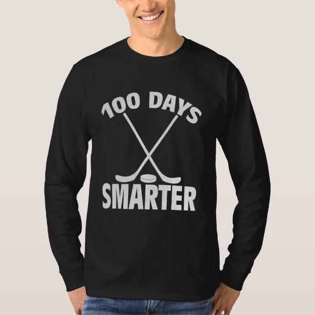100 Days Smarter Hockey Player Sports for Students T-Shirt (Vorderseite)