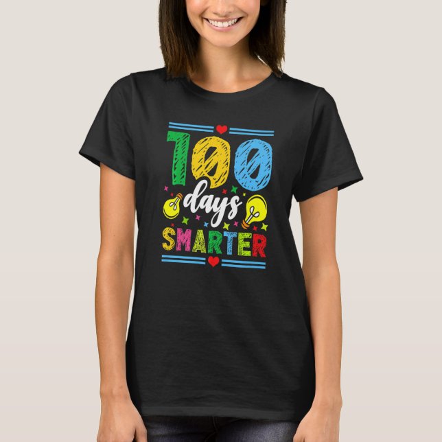 100 Days Smarter Kids 100th School Holiday Chalk C T-Shirt (Vorderseite)