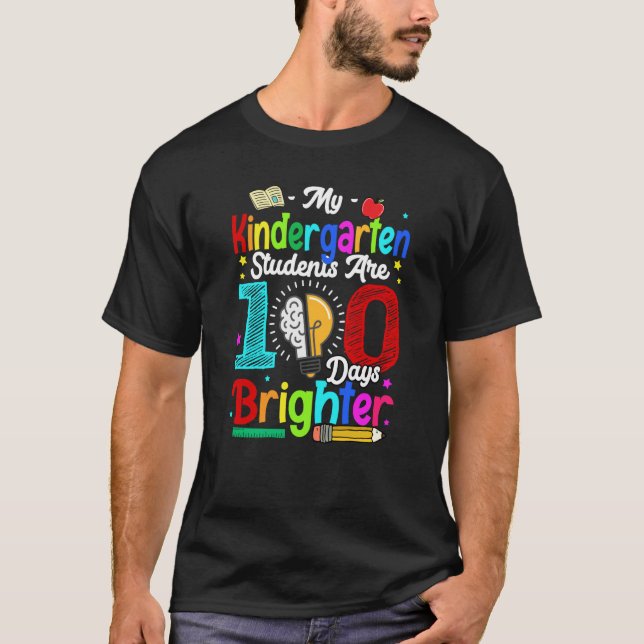 100 Days Smarter Kindergarten 100th Day Of School  T-Shirt (Vorderseite)