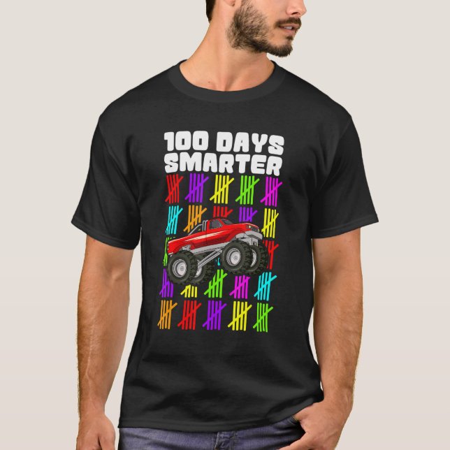 100 Days Smarter Monster Truck Shirt Boy 100th Day (Vorderseite)